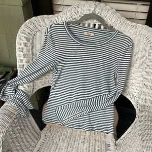 Madewell teal striped long sleeve